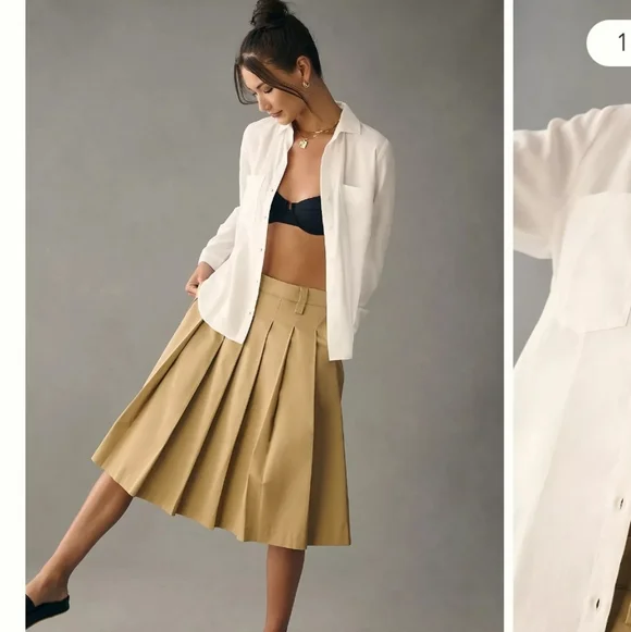 Cloth & Stone Seamed White Button Down Shirt 100% Tencel Lyocell | Sz M | NWOT - Picture 4 of 11